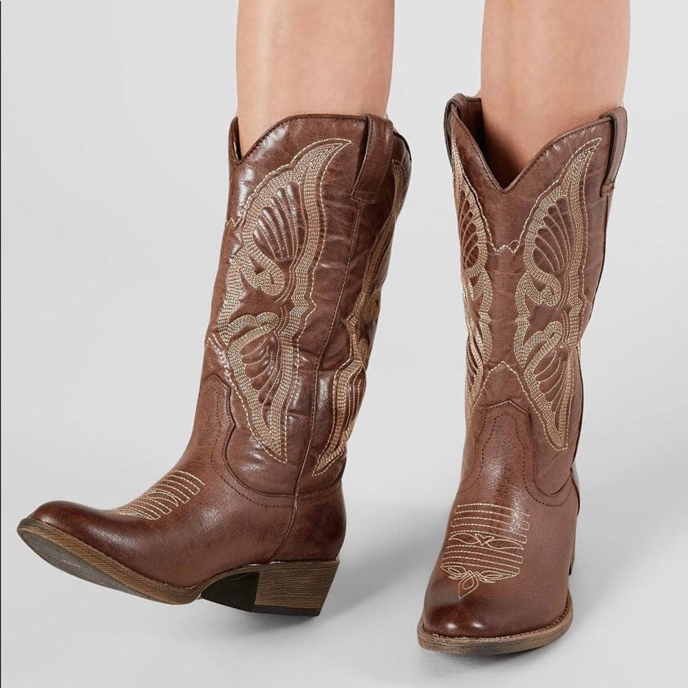 pleather cowgirl boots